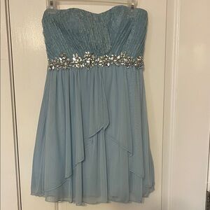 Xtraordinary Light Blue Lace Dress